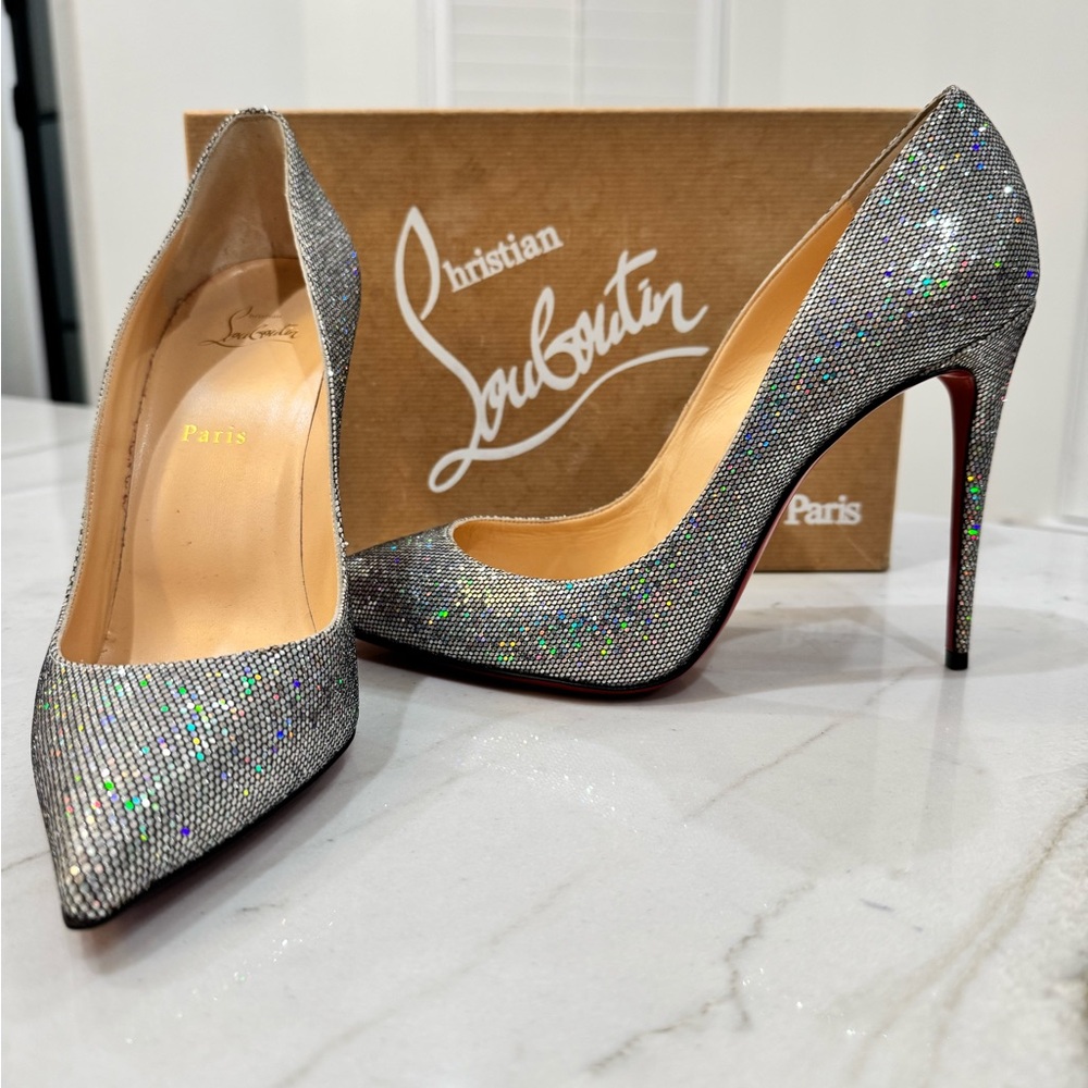 Christian Louboutin Silver Stiletto Heels